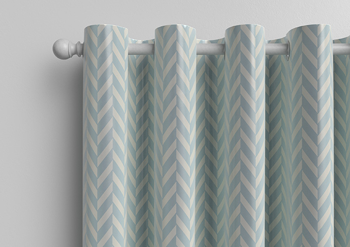Chevron Stripe, Light Blue - Made to Measure Curtains - Image 12